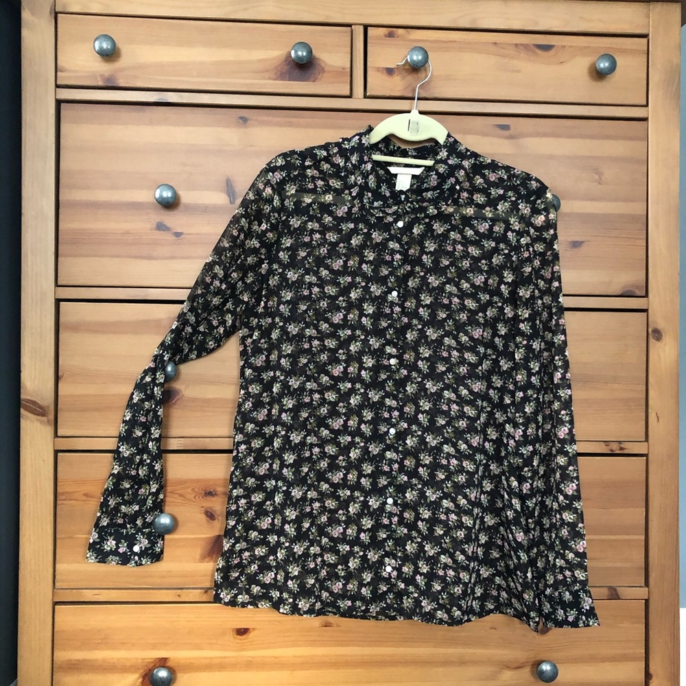 Floral sheer blouse, sz. 12